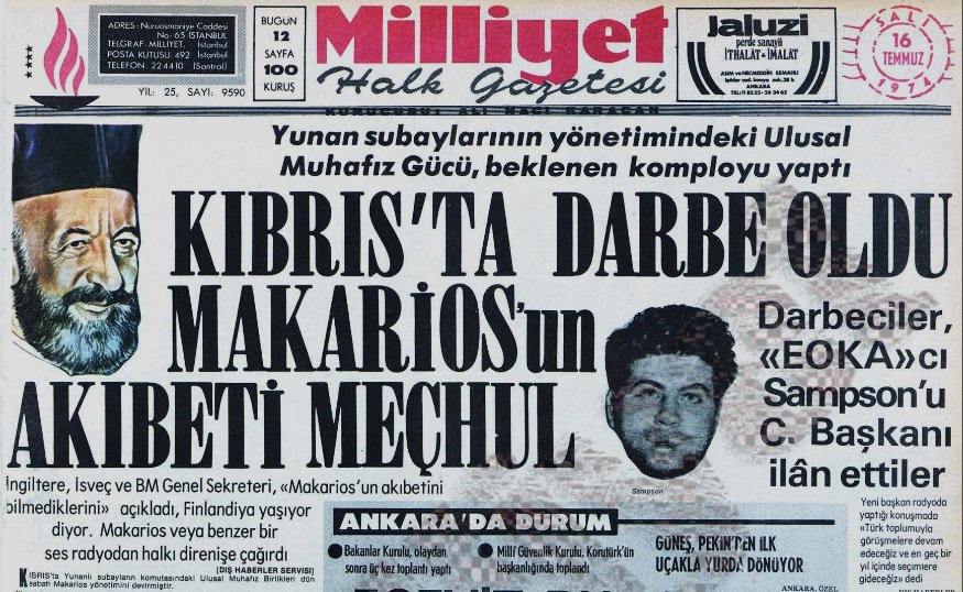 Yunanistan destekli EOKA örgütün tarafından darbe